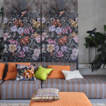 Designers Guild Tapestry flower PDG1153/02 Deep purple shades creating a dramatic effect.