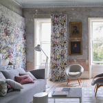 Designers Guild Tapestry flower PDG1153/04 Elegant grey tones providing a sophisticated backdrop.

