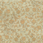 Mind The Gap THE BACKYARD FLOWERING WP30005 Displays a soft sage green backdrop with rich golden floral details.
