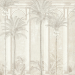 Masureel HABANA DGHAV101 Detailed beige and oyster palm trees on a cream architectural backd...