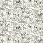 Masureel MARWARI DGSUM101 Shades of grey and taupe depicting the scenes on an ivory white bac...