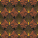 Masureel DIEGO HAV401 Features black and gold patterns on a chocolate brown background.