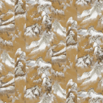 Masureel AKIYAMA KIM301 Features mustard yellow and white mountains with grey accents on a ...