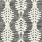 Today Interiors COASTAL HAVEN LN40500-LN40518 LN40500 White leaf motifs on a rich charcoal background.