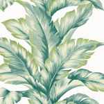 Today Interiors COASTAL HAVEN LN40600-LN40632 LN40604 Teal leaves accented with green on a cream backdrop.