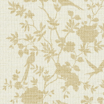 Today Interiors COASTAL HAVEN LN41002-LN41012 LN41003 Warm beige bird and floral silhouettes on a cream woven-texture bac...