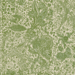 Mind The Gap SARKOZI EMBROIDERY WP30026 Featuring herbal green floral and leaf patterns on a beige background.