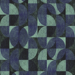 Masureel Thaos SPI005 Displays a navy blue and mint green geometric pattern on a black ba...
