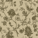 Today Interiors THE KEYS WTK20500-WTK20508 WTK20506 Green floral and bird patterns on a beige background.
