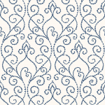 Today Interiors THE KEYS WTK21102-WTK21118 WTK21102 A striking combination of rich blue scrolls against a pristine whit...