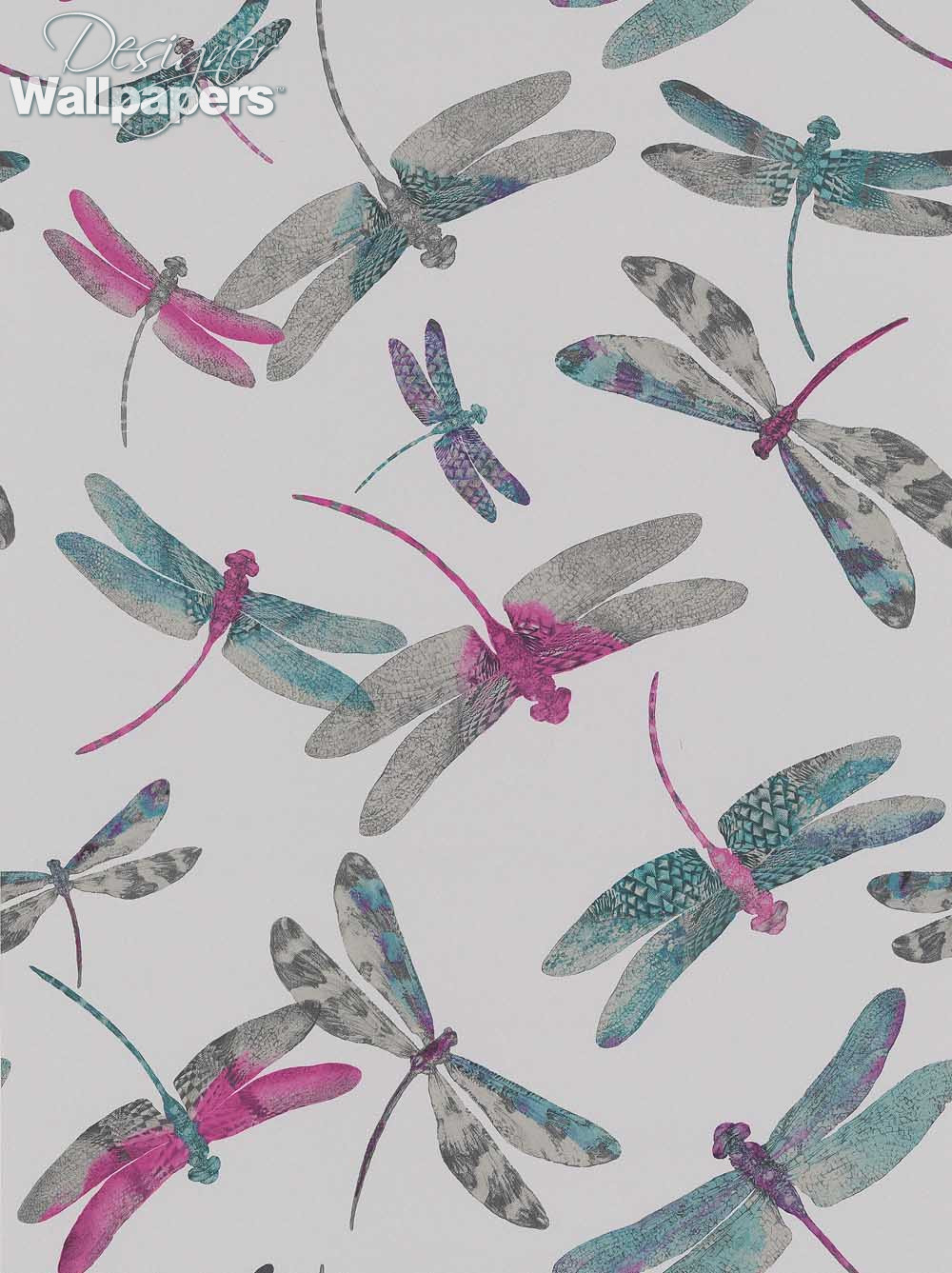 Dragonfly Feminine Floral Line Art Selfadhesive Fabric Wallpaper  Olive  et Oriel