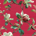 Today Interiors Carl Robinson 19 CL31401-CL31404 CL31401 Emerald green, olive green, and ivory on a rich crimson red backgro...