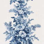 Today Interiors Carl Robinson 19 CL31500-CL31502 CL31502 Vibrant floral patterns in shades of cobalt and indigo on a light c...