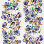 Osborne & Little Rain Forest Fabric F7013-02 Amethyst / Bronze