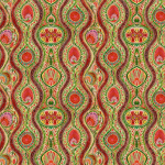 Mind The Gap HIPPIE PAISLEY WP20616 Features coral red, lime green, golden yellow, tangerine orange, an...