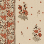 Mind The Gap KOROND FLORAL WP30025 Warm red and brown florals on a tan background.