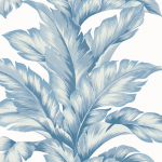 Today Interiors COASTAL HAVEN LN40600-LN40632 LN40632 Sky blue leaves on a cream backdrop.