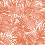 Today Interiors COASTAL HAVEN LN40700-LN40712 LN40706 Warm terracotta palm leaves on a white background.