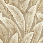 Today Interiors SAVANNAH GRASS LS60200-LS60218 LS60205 Beige background complemented by beige leaves with delicate gold ac...