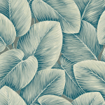 Today Interiors SAVANNAH GRASS LS60300-LS60306 LS60302 Soft teal background with cream and light green leaves, accented wi...