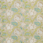 Nina Campbell Coromandel Fabric NCF4243-03 Stone/Green/Aqua