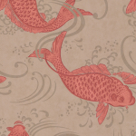 Osborne & Little Derwent W5796-03 Red fish in buff pearl water.