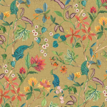 Osborne & Little CHELLAH W7907-04 Combines a warm, metallic gold with the colourful garden motifs, ad...
