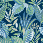 Today Interiors THE KEYS WTK20801-WTK20812 WTK20812 Vibrant green and blue foliage with touches of yellow and white on ...