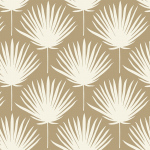 Today Interiors THE KEYS WTK21505-WTK21506 WTK21505 Creamy beige palm leaves set against a taupe background.