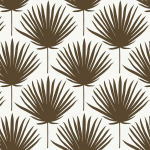 Today Interiors THE KEYS WTK21505-WTK21506 WTK21506 Rich brown palm leaves contrasted on an off-white background.