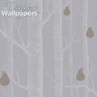 Woods and Pears - Pink & Purple Wallpaper