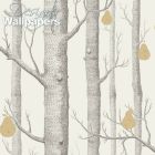 Woods and Pears - Natural, Ivory & White Wallpaper