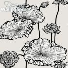 Water Lily - Grey Wallpaper