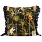 Barbados Anthracite cushion - Black Wallpaper