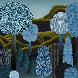 Songe d ete marais - Aqua & Blue Wallpaper