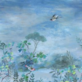 Giardino segreto scene 2  - Aqua & Blue Wallpaper