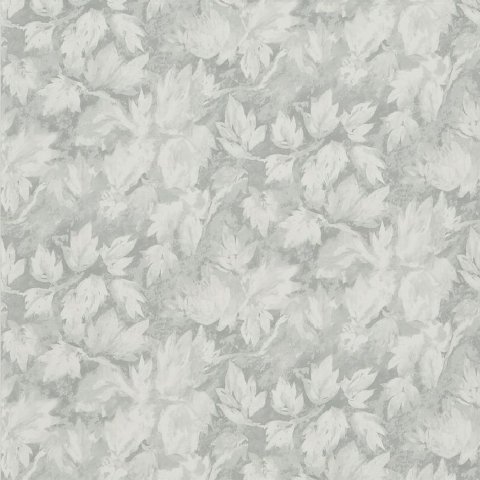 Fresco Leaf - Silver Wallpaper
