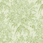 Mind The Gap CHERRY ORCHARD WP30007 A soft, light green background with vibrant green illustrations of ...