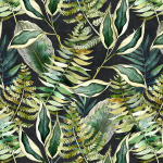 Avalana Dark Tropics DARTRO-WP-ROLL A striking wallpaper that showcases watercolour greens against a bl...