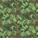 Masureel FRIDA HAV901 Features vibrant green and olive floral designs with detailed leave...