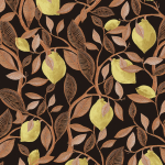 Masureel LIMONE ILA102 Showcases bright yellow lemons with coppery-bronze leaves on a deep...