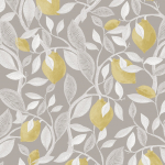 Masureel LIMONE ILA103 Highlights yellow lemons with white and silver leaves on a light ta...