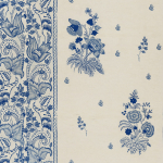 Mind The Gap KOROND FLORAL WP30024 Classic blue floral designs on a light cream background.