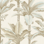 Today Interiors SAVANNAH GRASS LS60100-LS60106 LS60105 Creamy ivory background with taupe banana leaves and beige stalks.