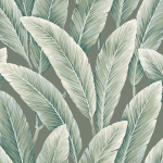 Today Interiors SAVANNAH GRASS LS60200-LS60218 LS60204 Olive green background with beige leaves, highlighted with slight g...