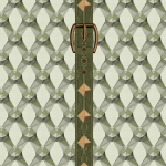 Mind The Gap LUXURY DETAIL WP30175 Features a muted green geometric pattern with intricate belt detail...