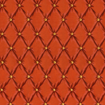Mind The Gap TUFTED PANEL WP30172 Vibrant tangerine red paired with gold buttons.