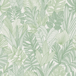 Today Interiors THE KEYS WTK20200-WTK20207 WTK20204 Various shades of green leaves on a white background.