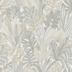 Today Interiors THE KEYS WTK20200-WTK20207 WTK20207 Subtle leaf patterns in beige on a white background.