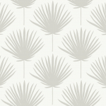 Today Interiors THE KEYS WTK201202-WTK21214 WTK21208  Elegant soft gray leaves on a white background.